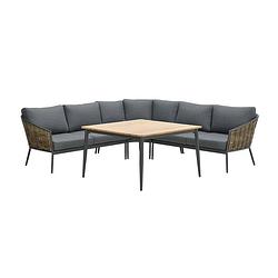 Foto van Garden impressions san vito lounge dining set 4-delig - donker grijs