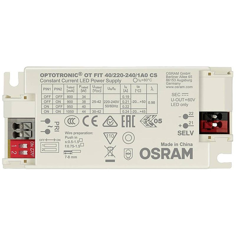 Foto van Osram optotronic fit cs led-driver constante stroomsterkte 40 w 25 - 42 v