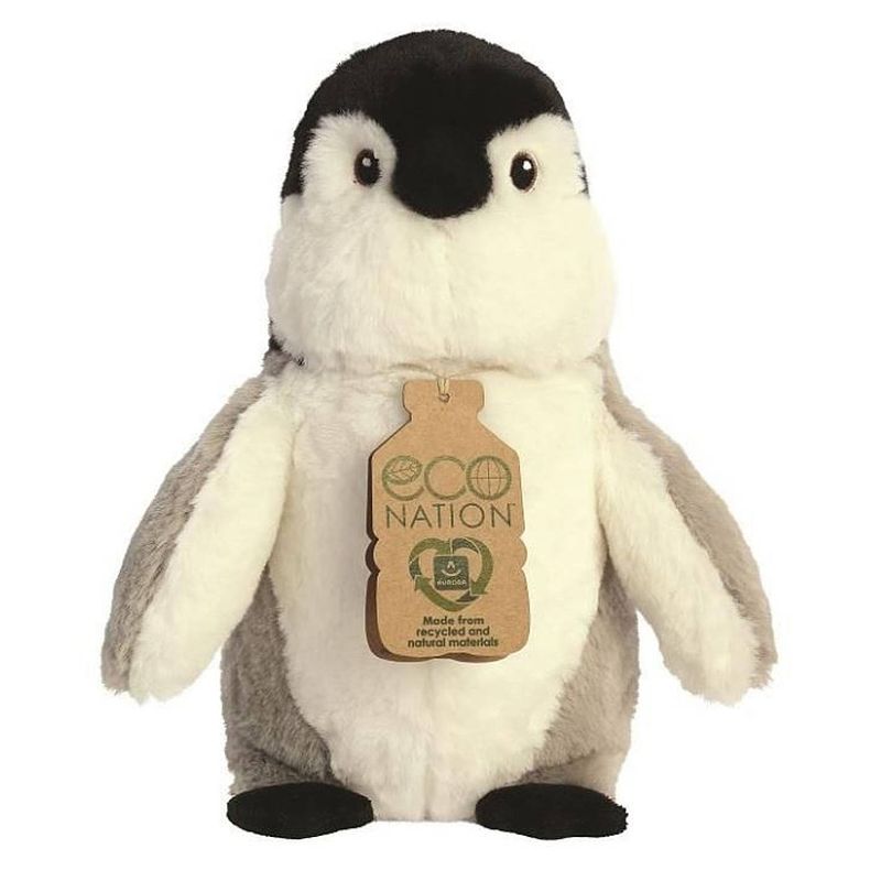 Foto van Aurora knuffel eco nation pinguïn 24 cm pluche zwart/grijs