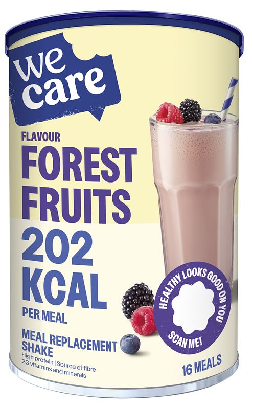 Foto van Wecare forest fruits meal replacement shake