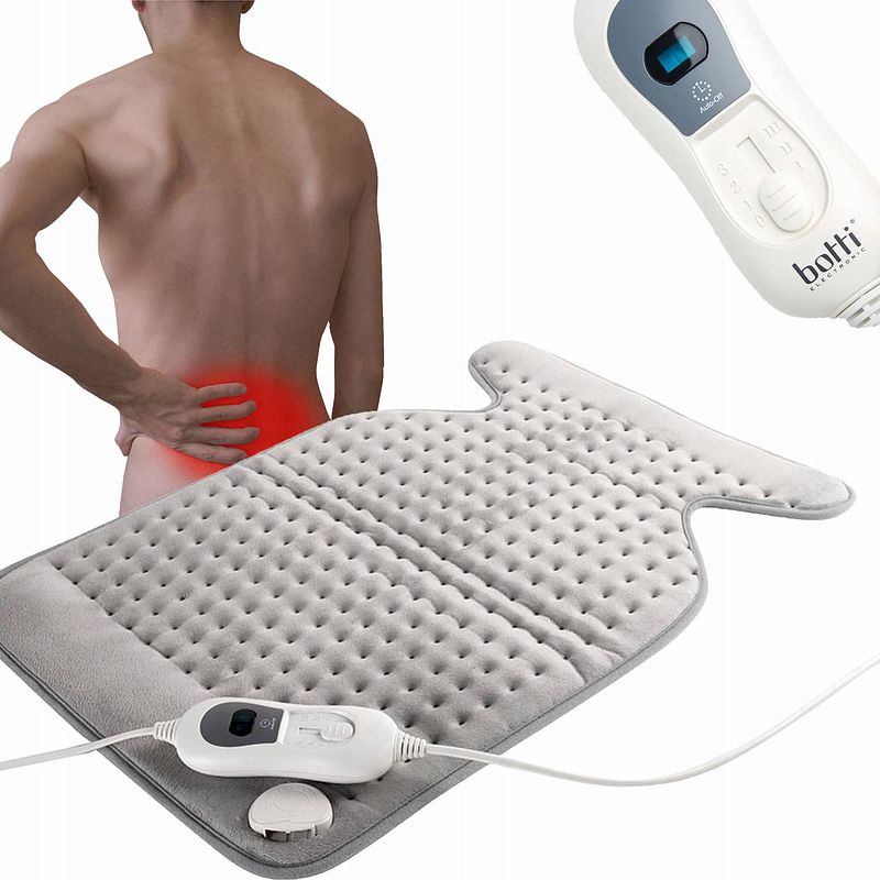 Foto van Botti medic series grigio plus warmtekussen met 3 standen - warmtemat - verwarmingsmat - heating pad - 100w - grijs