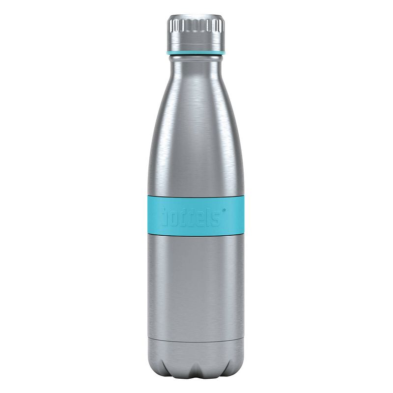 Foto van Boddels twee thermosfles drinkfles - 0,5 liter - rvs/turquoise