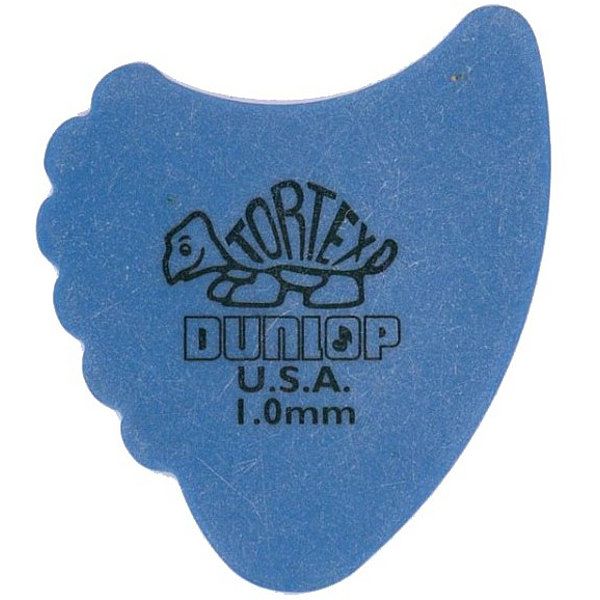 Foto van Dunlop tortex fins blauw plectrum 1.00mm