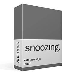 Foto van Snoozing - katoen-satijn - laken - eenpersoons - 150x260 - antraciet