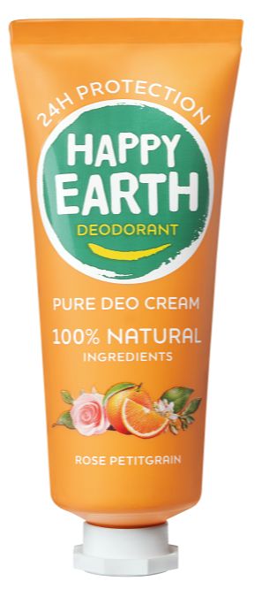 Foto van Happy earth pure deo cream rose petitgrain