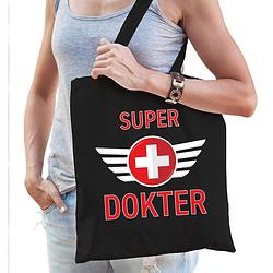 Foto van Super dokter cadeau tas zwart voor dames - feest boodschappentassen