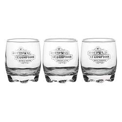 Foto van Urban living whisky/water/drinkglazen comptoir - gedecoreerd glas - 3x stuks - 290 ml - whiskeyglazen