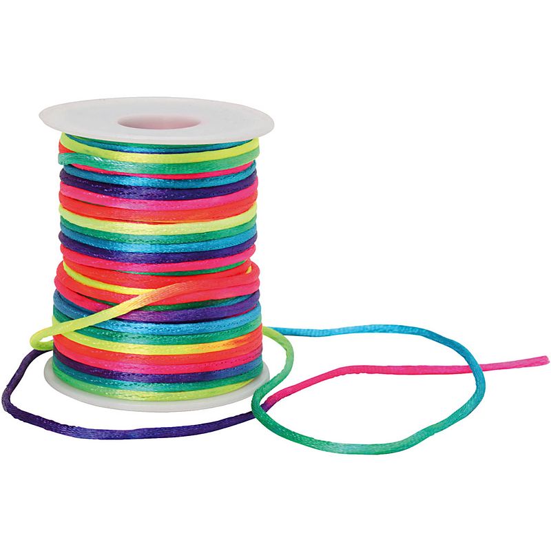 Foto van Packlinq macramé koord. regenboogkleuren. dikte 2 mm. 40 m/ 1 rol