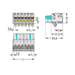 Foto van Wago 2721-102/008-000 female behuizing-kabel 2721 totaal aantal polen: 2 rastermaat: 5 mm 100 stuk(s)
