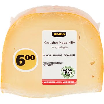 Foto van Jumbo goudse kaas 48+ jong belegen voordeelverpakking 550g