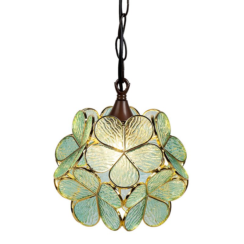 Foto van Haes deco - hanglamp tiffany groen 21x21x17/90 cm