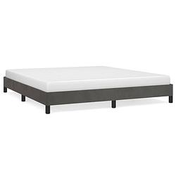 Foto van The living store bedframe fluweel donkergrijs 160x200 cm - bed