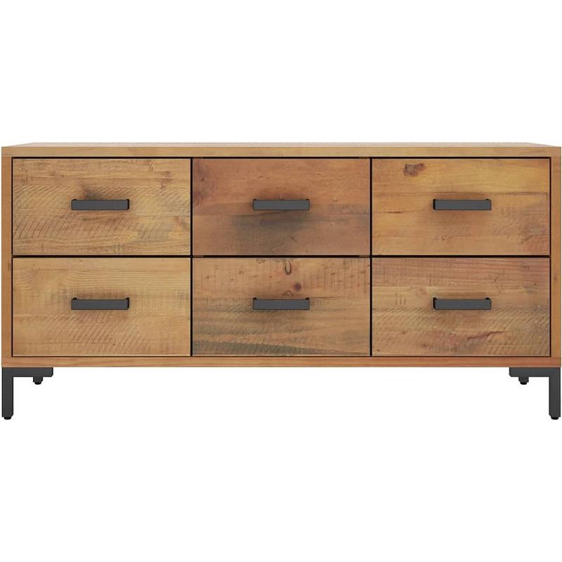 Foto van The living store opbergbank - vintage - hout - 110 x 30 x 45 cm