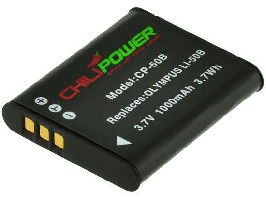 Foto van Chilipower li-50b accu voor olympus - 1000mah