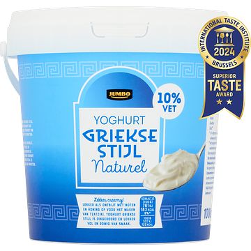 Foto van Jumbo yoghurt griekse stijl naturel 10% vet 1kg