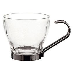 Foto van Set van koffiekopjes quid transparant staal glas (110 ml) (3 stuks)
