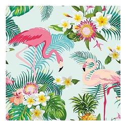 Foto van 60x flamingo exotisch thema servetten 33 x 33 cm - feestservetten