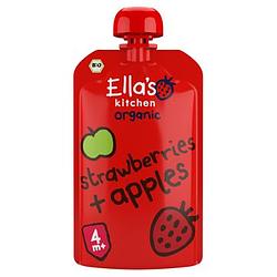 Foto van Ella's kitchen aardbeien + appels 4+ bio 120g bij jumbo