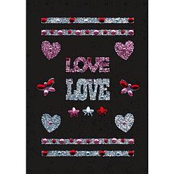 Foto van Stickers love met strass steentjes - stickers