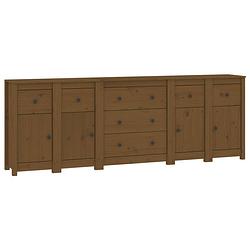 Foto van Vidaxl dressoir 230x35x80 cm massief grenenhout honingbruin