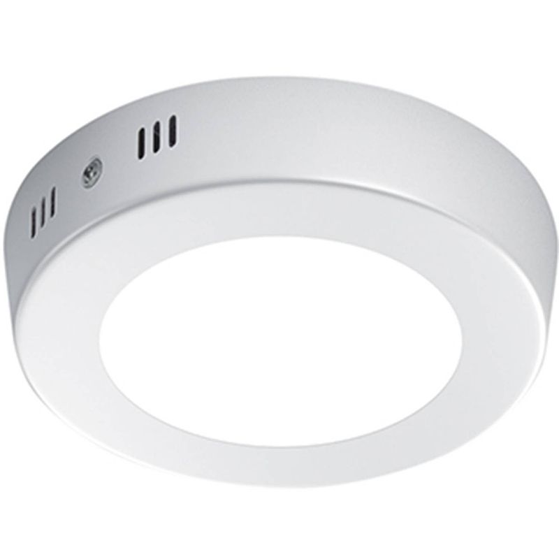 Foto van Led plafondlamp - plafondverlichting - trion sonta - 5w - warm wit 3000k - rond - mat wit - aluminium