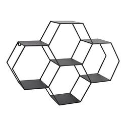 Foto van Loft42 hexagon wandrek zeshoekig - zwart - 57x80x20