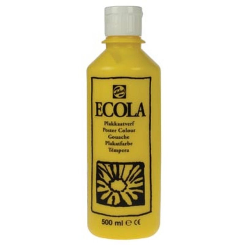 Foto van Talens ecola plakkaatverf flacon van 500 ml, geel