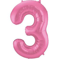 Foto van Folat folieballon cijfer 's3's 86 cm roze