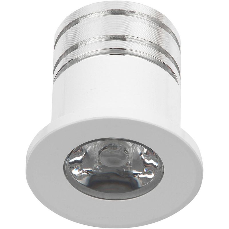 Foto van Led veranda spot verlichting - 3w - warm wit 3000k - inbouw - dimbaar - rond - mat wit - aluminium - ø31mm