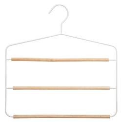 Foto van Luxe kledinghanger/broekhanger voor 3 broeken wit 35 x 36 cm - kledinghangers