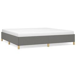 Foto van The living store bedframe - geniet van een goede nachtrust - 203 x 203 x 35 cm - kleur- donkergrijs