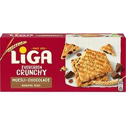 Foto van Liga evergreen crunchy koeken mueslichocolade 225g bij jumbo