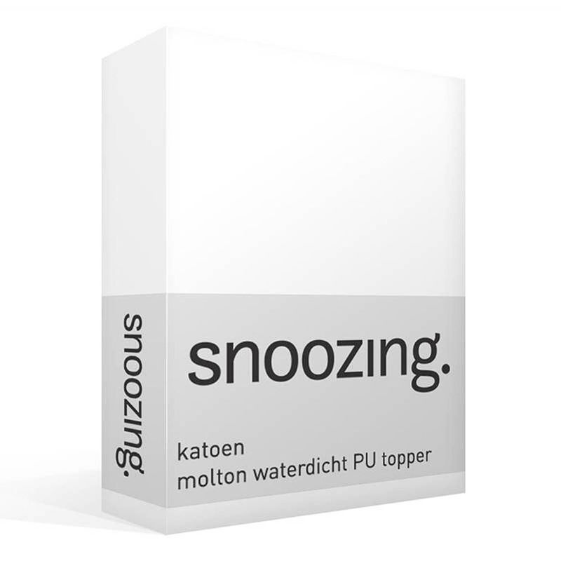 Foto van Snoozing - katoen - waterdicht pu - topper - molton - hoeslaken - 100x200 cm - wit