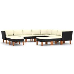 Foto van Vidaxl 12-delige loungeset met kussens poly rattan zwart