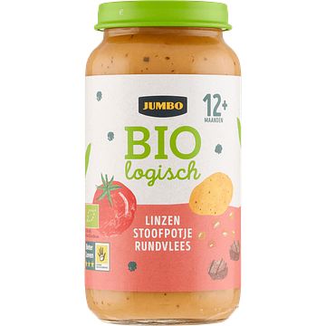 Foto van Jumbo biologisch babyvoeding linzen stoofpotje rundvlees 12+ maanden 250g