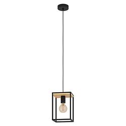 Foto van Eglo libertad hanglamp - e27 - 18 cm - zwart/bruin