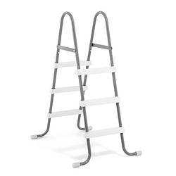 Foto van Intex zwembadladder 112 cm staal zilver/wit