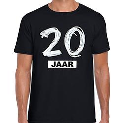 Foto van 20 jaar verjaardag cadeau t-shirt zwart voor heren xl - feestshirts