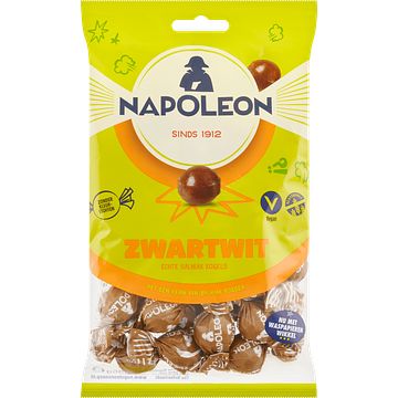 Foto van Napoleon zwartwit echte salmiak kogels 225g bij jumbo