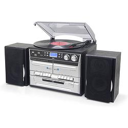 Foto van Soundmaster bluetooth platenspeler/cd-speler - fm / dab+ radio - zilver/zwart