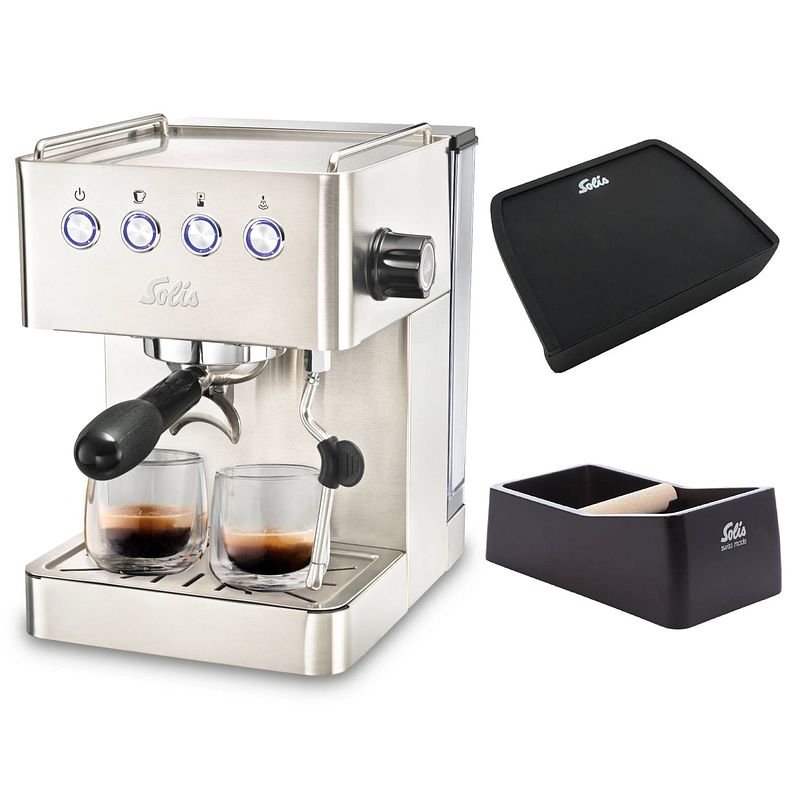 Foto van Solis gran gusto 1014, coffee knock-box en tamping mat