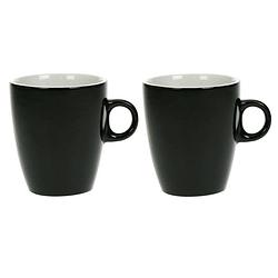 Foto van Set van 4x stuks koffie kopjes/bekers zwart 190 ml - bekers