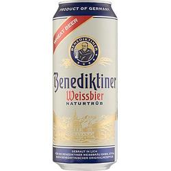 Foto van Benediktiner weissbier naturtrub blik 500ml bij jumbo