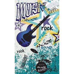 Foto van Dimex blue guitar vlies fotobehang 150x250cm 2-banen