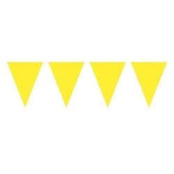 Foto van 1x mini vlaggetjeslijn slingers geel 300 cm - vlaggenlijnen