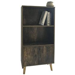 Foto van Boekenkast wandkast stoer industrieel vintage design 120 cm hoog