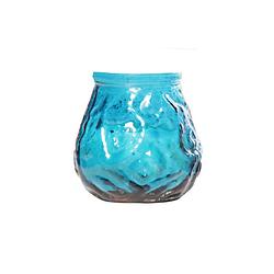 Foto van Cosy & trendy mini lowboy kaars in pot - turquoise - 17 uur (15 stuks)