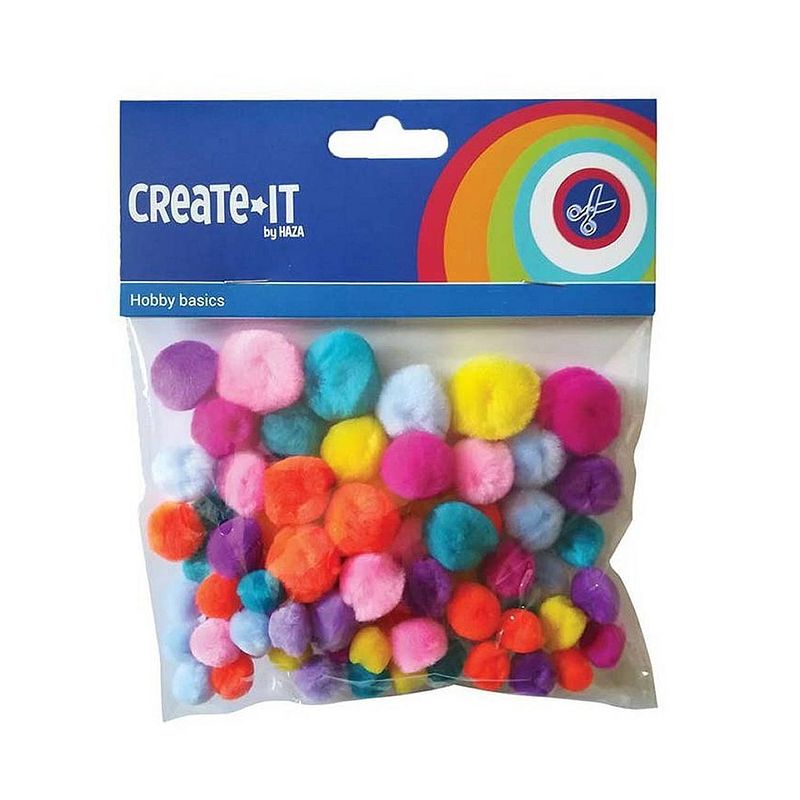 Foto van Creat it bright mix pompoms 75 stuks