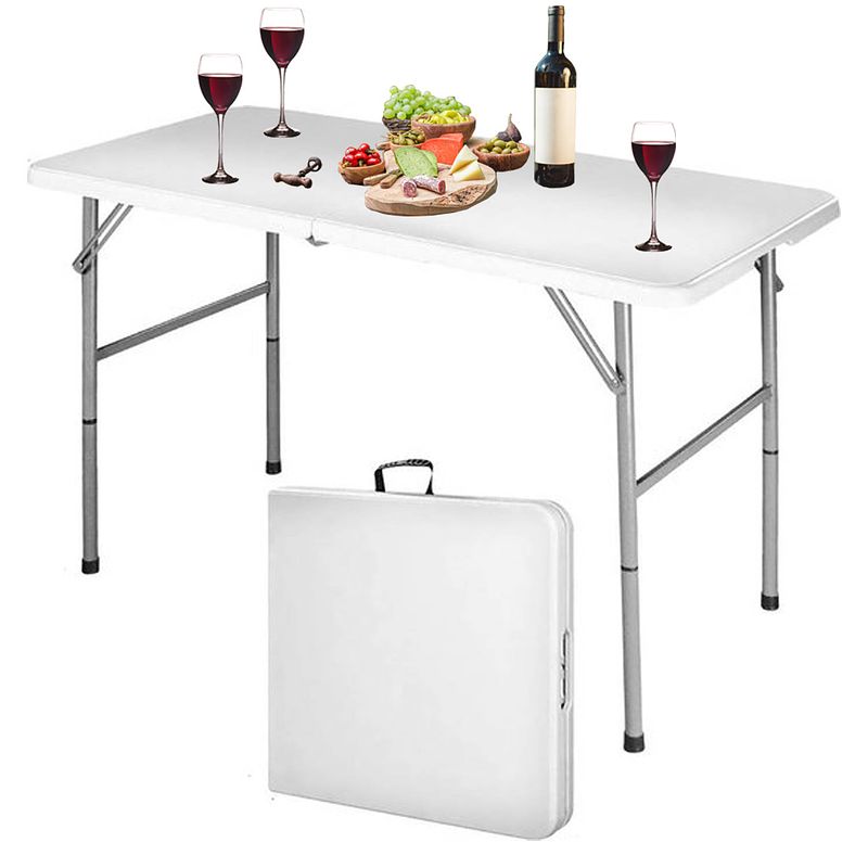 Foto van Maxxgarden vouwtafel met regelbare hoogte - 120 x 60 x 74 cm - wit