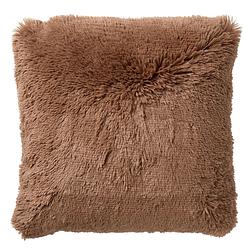 Foto van Dutch decor fluffy - kussenhoes unikleur tobacco brown 60x60 cm - bruin - bruin